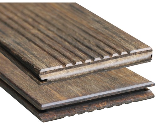 Planche pour terrasses Bambou 1850 x 137 x 18 mm thermotraitée pose sans fin possible