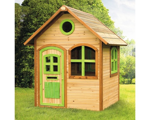 Maisonnette en bois avec porte et fenêtres pour l''extérieur