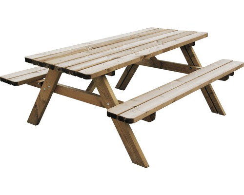 Banc à pique-nique Oslo 177 x 154 cm bois Table de pique-nique en bois pour le jardin