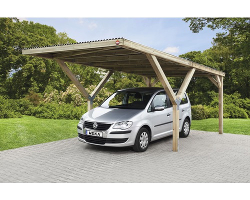 Carport simple weka Y 612 306x606 cm traité en autoclave par imprégnation