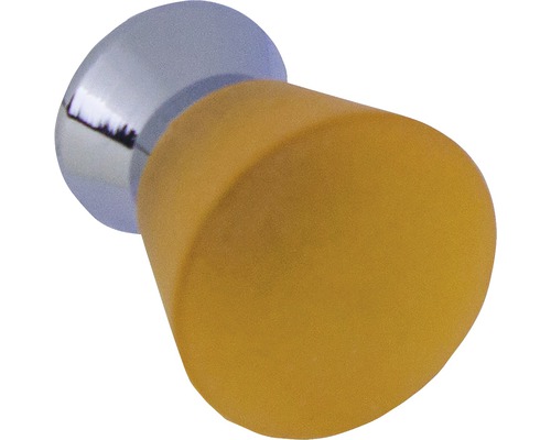 Bouton de meuble plastique orange/argent ØxH 21/26 mm