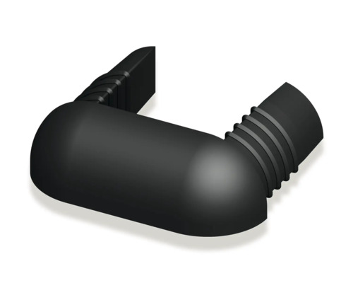Alfer coaxis®-Abschlusskappe, B 3,55 x H 1,1 x T 0,95 cm, Kunststoff schwarz, 2 Stück Schwarzer Kunststoff-Bogenverbinder für Rohre