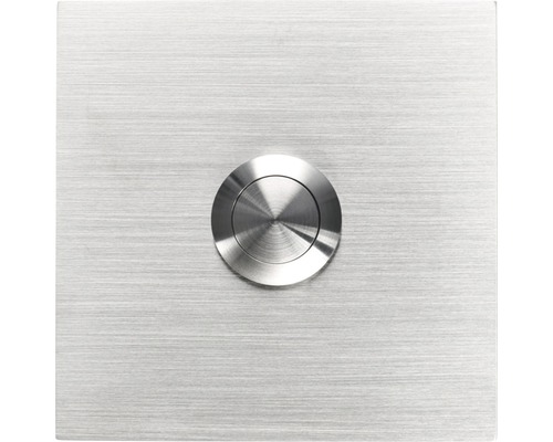 Plaque de sonnette rectangulaire acier inoxydable 75x75x18 mm Knobloch 28261 Bouton de sonnette de porte en métal