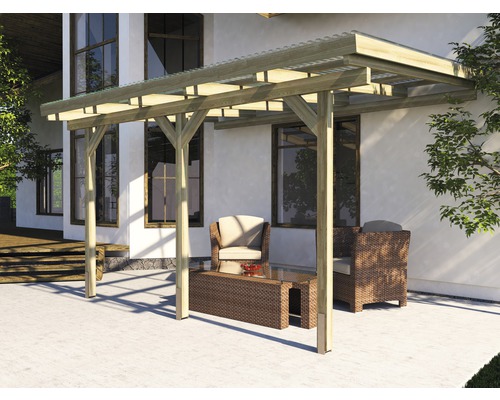 Toiture pour terrasse weka Turin taille 2 424x257 cm, traitée en autoclave par imprégnation