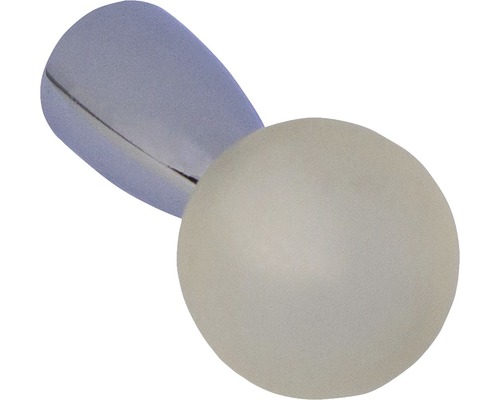 Bouton de meuble en plastique verre opale/brillant chrome ØxH 18/38 mm