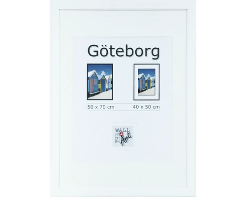 Cadre en bois Göteborg blanc 50x70 cm-0