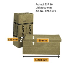 ISOVER Brandschutzplatte Protect BSP 30 für den Innenausbau WLG 040 1200 mm x 625 mm x 60 mm
