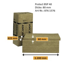 ISOVER Brandschutzplatte Protect BSP 40 für den Innenausbau WLG 040 1200 mm x 625 mm x 80 mm