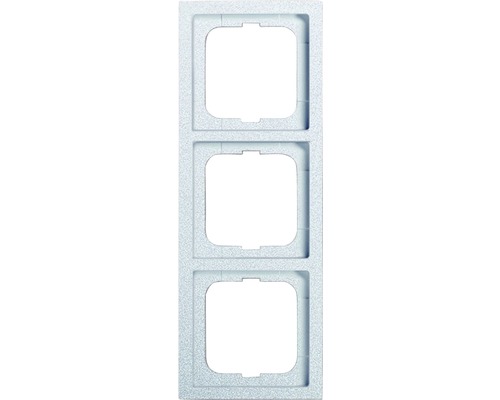 Plaque d'interrupteur triple Busch-Jaeger 1723-183K Future Linear alu argenté Cadre triple pour interrupteurs et prises