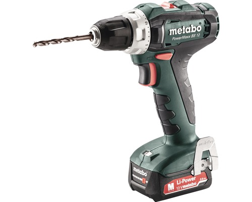 Visseuse à choc sans fil Metabo 12V PowerMaxx BS 12 avec 2 batteries (2,0 Ah) et chargeur