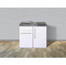 Cuisines Stengel mini-cuisine avec appareils Premiumline 100 cm blanc brillant prémontée variante gauche 1010010064100