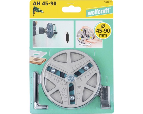 Wolfcraft Scie-cloche réglable pour des diamètres de 45 à 90 millimètres