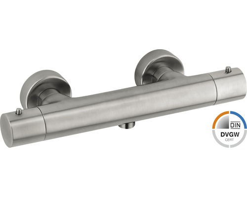 Robinet de douche avec thermostat AVITAL PADOLA homologué DVGW nickel brossé Robinet thermostatique en métal avec certification DVGW
