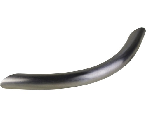 Poignée de meuble en métal brossé, distance entre les trous 96 mm, Lxh 117/28 mm
