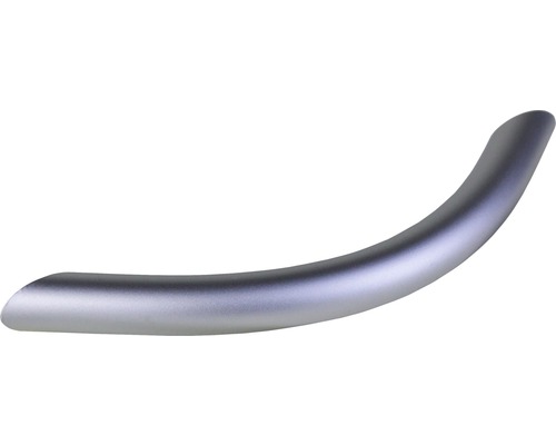 Poignée de meuble en métal mat/chrome, distance entre les trous 96 mm, Lxh 117/28 Poignée de meuble courbée en métal
