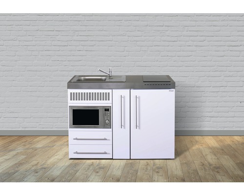 Kitchenette Blanche avec Frigo, Micro-Ondes et Vitrocéramique MKM120 -  Stengel