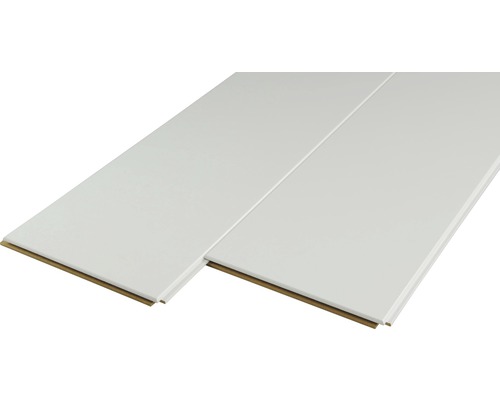 Dekorpaneel Quadro Plus Uni weiß 12x200x2000 mm Zwei weiße Paneele