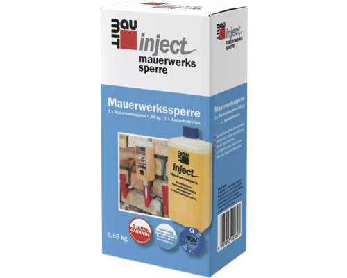 Protection d'ouvrages de maçonnerie Baumit Inject avec 1 tuyau d'écoulement 0,55 kg