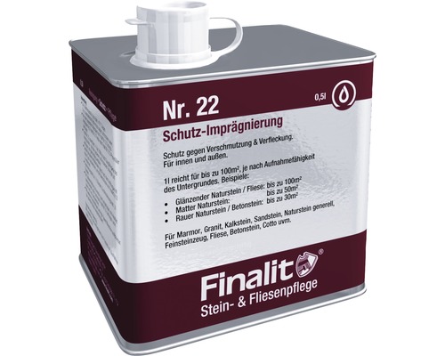 Imprégnation de protection Finalit n° 22 0,5 litre Finalit Imprégnation protectrice n° 22 pour la protection des surfaces en pierre et en carrelage
