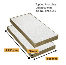 ISOVER Tiefgaragen und Kellerdeckendämmung Topdec Smartline mit umlaufender Fase WLG 035 1250 mm x 625 mm x 60 mm