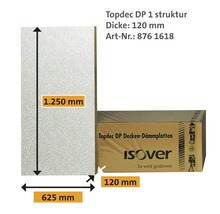 ISOVER Tiefgaragen und Kellerdeckendämmung Topdec DP 1 mit strukturierter Vlieskaschierung WLG 035 1250 mm x 625 mm x 120 mm