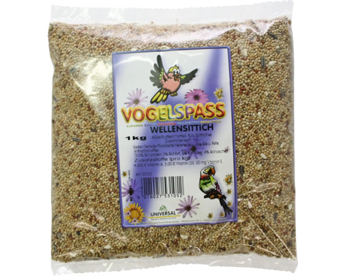 Nourriture pour oiseaux, menu pour oiseaux perruches 1 000 g Alimentation pour perruches Vogelspass, paquet de 1 kilogramme