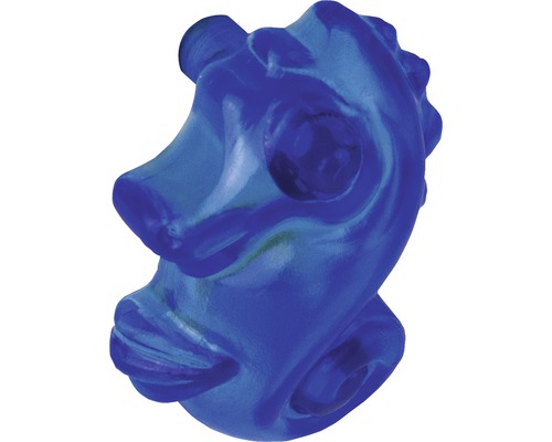 Bouton de meuble pour enfant, hippocampe en plastique bleu, distance entre les trous 32 mm, Lxlxh 37/52/27 mm
