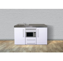 Stengel-Küchen Singleküche mit Geräten Premiumline 150 cm weiß glänzend vormontiert Variante links 1015001066100