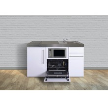 Stengel-Küchen Singleküche mit Geräten Premiumline 150 cm weiß glänzend vormontiert Variante rechts 1015078163100