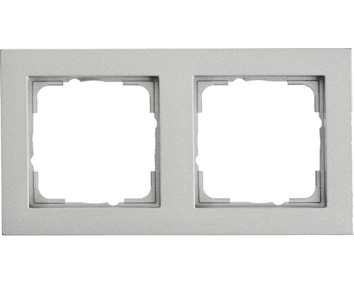 Plaque double interrupteur encadrement Gira E2 aluminium