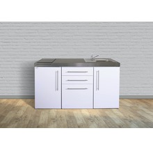 Stengel-Küchen Singleküche mit Geräten Premiumline 160 cm Frontfarbe weiß glänzend Korpusfarbe weiß montiert-thumb-0