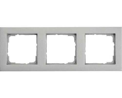 Plaque triple interrupteur encadrement Gira E2 aluminium