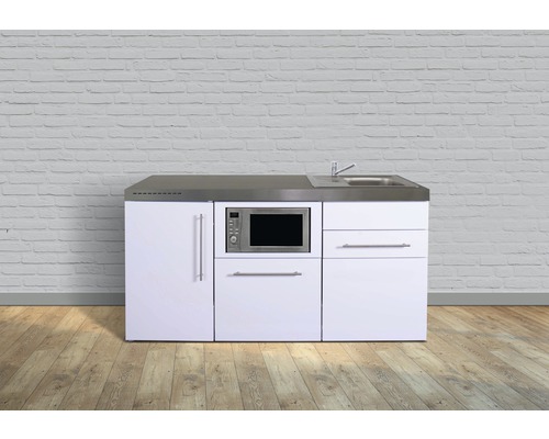 Stengel-Küchen Singleküche mit Geräten Premiumline 170 cm weiß glänzend montiert Variante rechts
