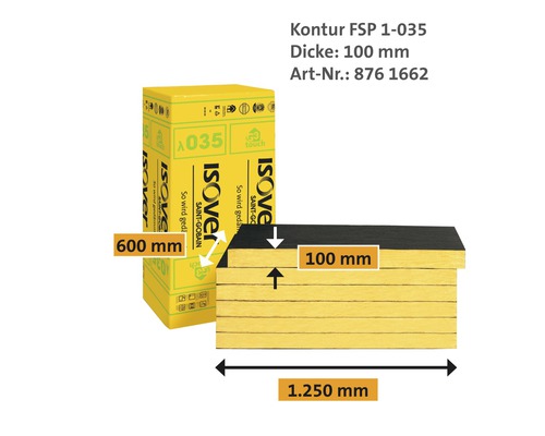 Isover Kontur FSP 1-035 Dämmstoffplatte, 100 mm Dicke