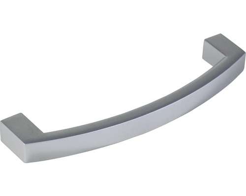 Poignée de meuble en métal mat/chrome, distance entre les trous 96 mm, Lxh 105/24 mm