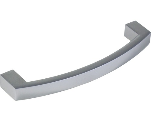 Poignée de meuble en métal mat/chrome, distance entre les trous 96 mm, Lxh 105/24 mm Poignée de meuble en métal