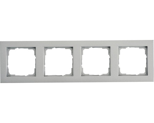 Plaque quadruple interrupteur encadrement Gira E2 aluminium