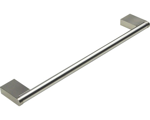 Poignée de meuble en aluminium finition acier inoxydable, distance entre les trous 224 mm, Lxh 234/37 mm