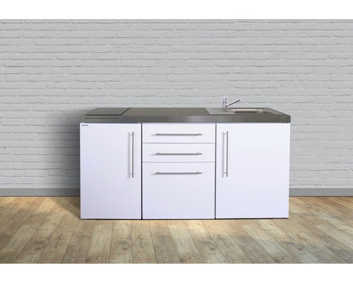 Stengel-Küchen Singleküche mit Geräten Premiumline 170 cm weiß glänzend montiert Variante rechts