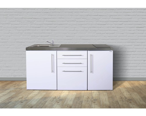 Stengel-Küchen Singleküche mit Geräten Premiumline 170 cm weiß glänzend montiert Variante links