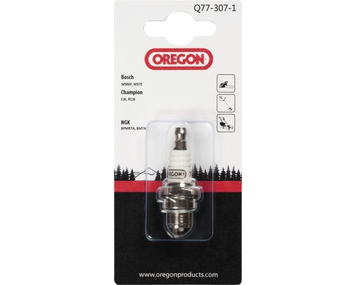 Bougie d'allumage Oregon Q77-307-1 comparable à Champion RCJ6Y, Bosch WSR6F / WSR5F,NGK:BPMR7A