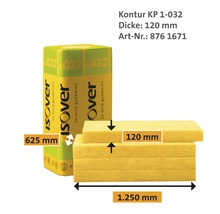 ISOVER Kern Dämmplatte Kontur KP 1 zur Dämmung von zweischaligen Wänden WLG 032 1250 mm x 625 mm x 120 mm