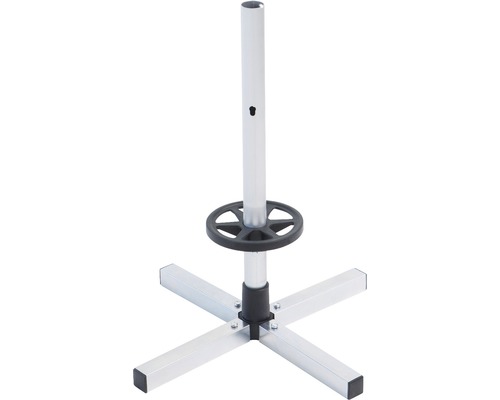 Bodenständer aus Aluminium mit rundem Fuß und Halterung