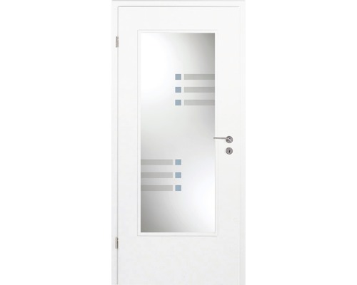 Porte intérieure Pertura Soley laque blanche (semblable à RAL 9010) 86,0x211,0 cm gauche avec découpe G3 (sans vitrage)