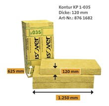 ISOVER Kern Dämmplatte Kontur KP 1 zur Dämmung von zweischaligen Wänden WLG 035 1250 mm x 625 mm x 120 mm