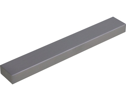 Poignée de meuble en aluminium mat/nickel, distance entre les trous 128 mm, Lxlxh 136/10/20 mm