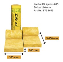ISOVER Kerndämm-Rollfilz Kontur KR Xpress Wärmedämmung von Aussenwänden WLG 032 3600 mm x 375 mm x 160 mm
