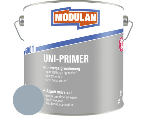 MODULAN 6001 Uni-Primer Grundierung RAL 7001 silbergrau 2,5 L MODULAN Uni Primer Universalgrundierung im Farbeimer