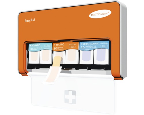 Actiomedic EasyAid Pflasterspender mit verschiedenen Pflasterarten