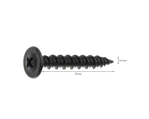 Vis universelle Knauf FN 4,3 mm x 35 mm paquet = 500 pces Vis à tête fraisée noire de 35 millimètres avec six pans creux